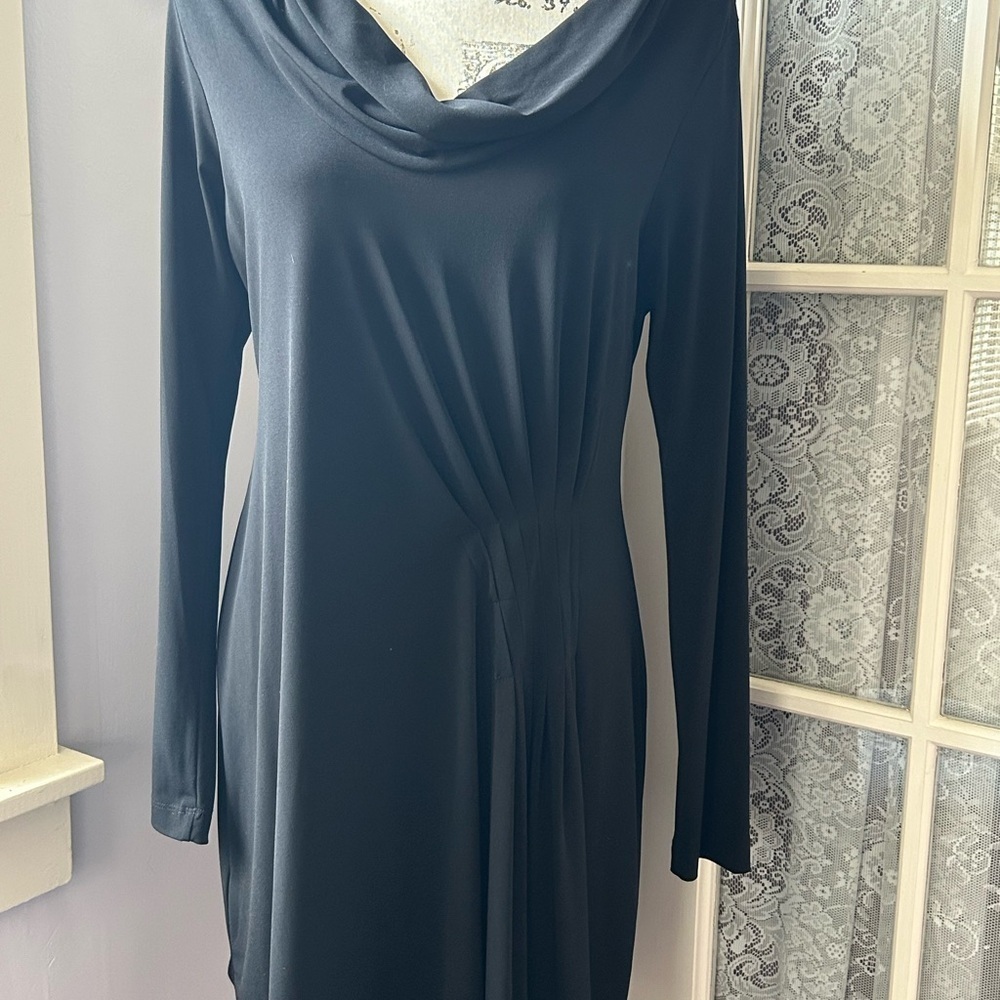 BCBGeneration Black Long Sleeve Cowl Neck Dress